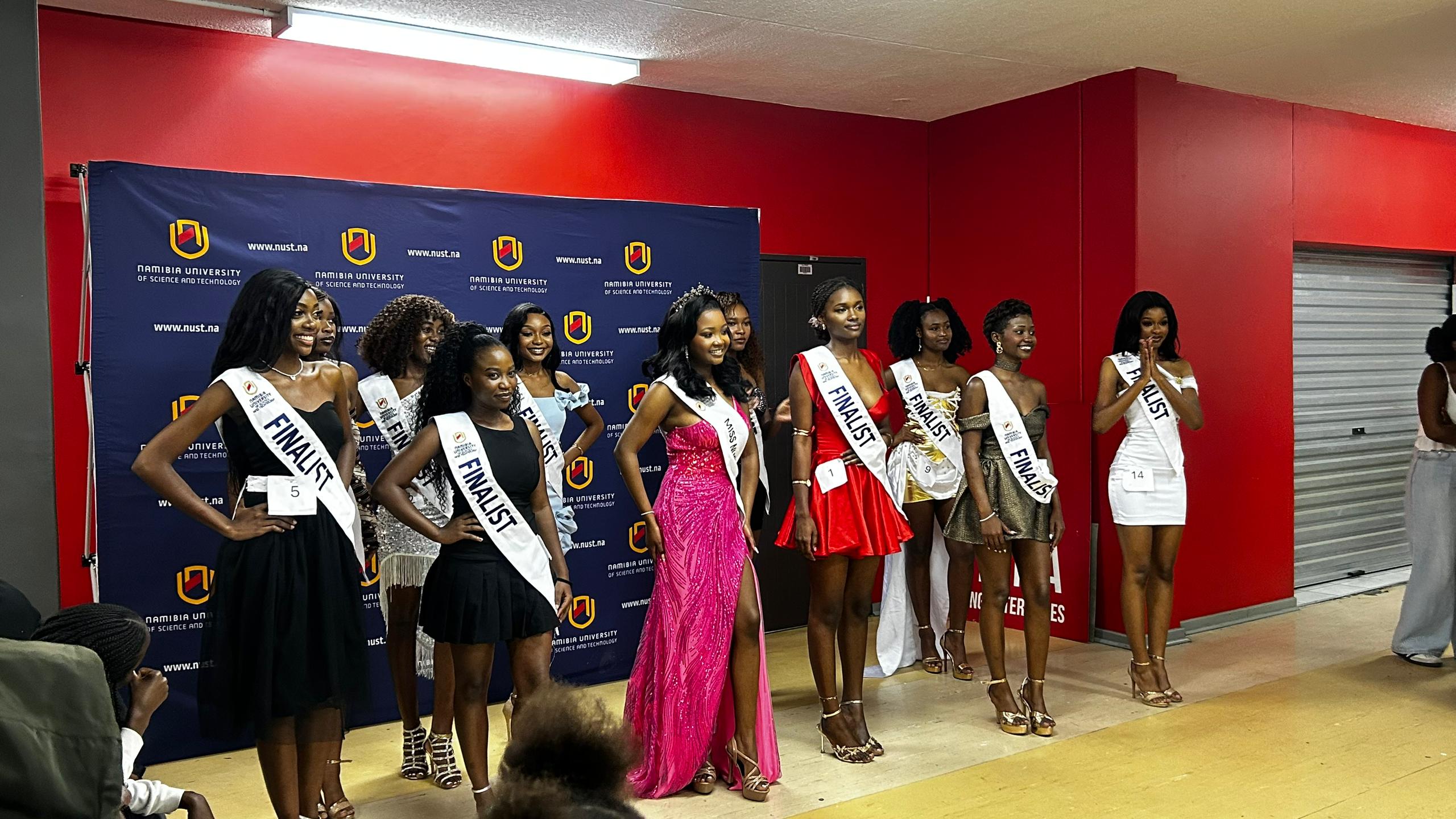 NUST Miss and Mr finalists on stage
