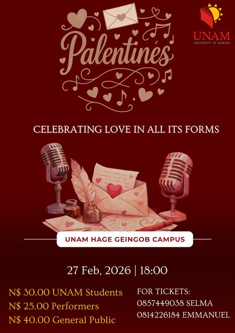 UNAM Hage Geingob Campus Palentines event poster