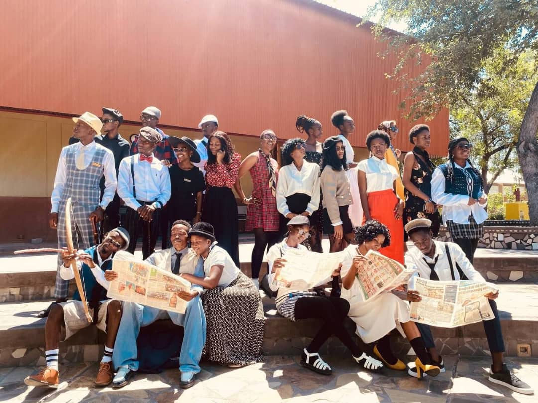 UNAM Oshakati students in vintage outfits at the Step Back in Time event