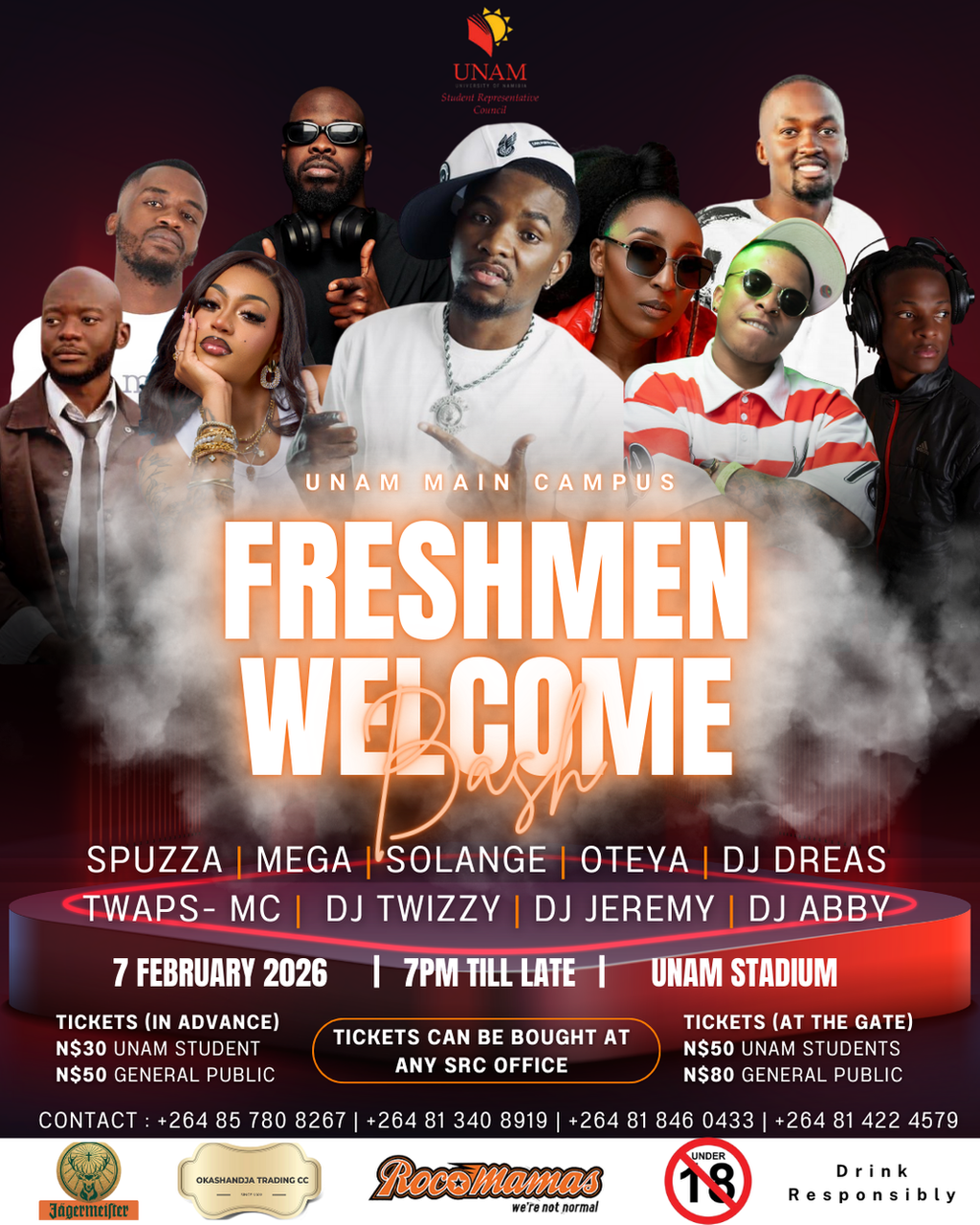 UNAM Freshmen Welcome Bash poster